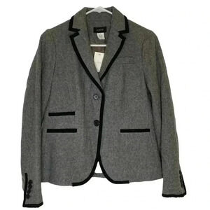 J. Crew schoolboy grey black wool blazer academia preppy New with tags size 2